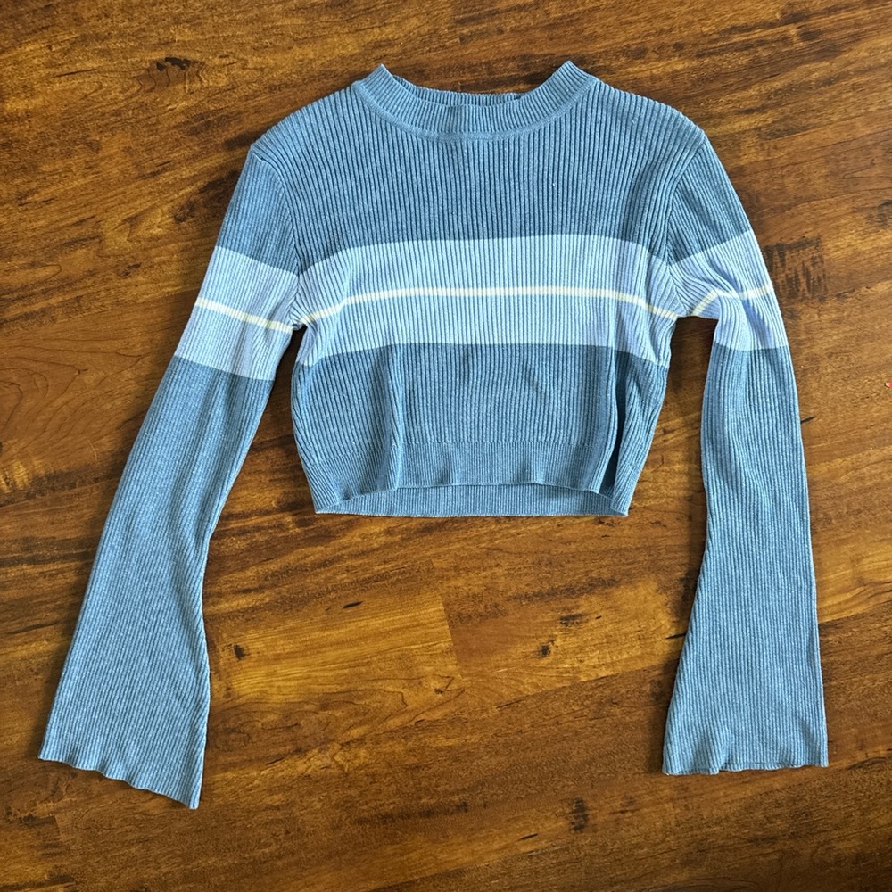Blue Striped Women's Crop Top